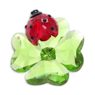 Idyllia Collection Ladybug and Clover Crystal Figurine