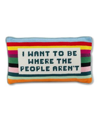 Where the People Aren't Needlepoint Decorative Pillow