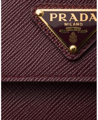 Saffiano Leather Card Holder with Shoulder Strap