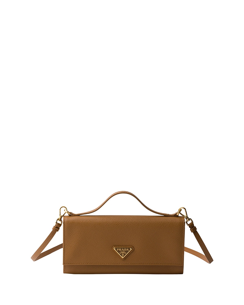 Prada Saffiano Leather Wallet With Shoulder Strap · OS