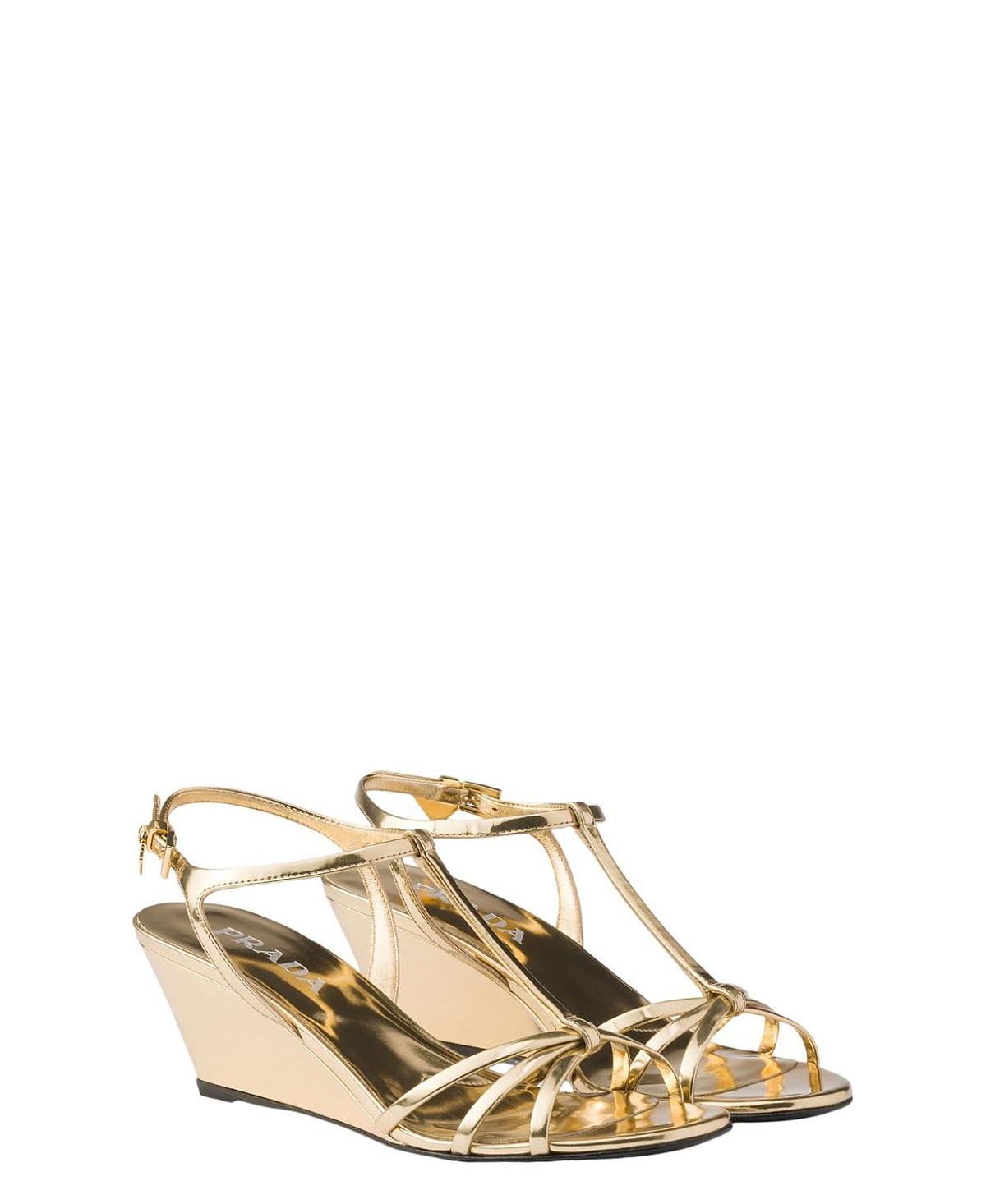 Prada Women's Metallic Leather Sandals