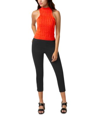 High Rise Ultra Soft Denim Capri Leggings in Medium Wash