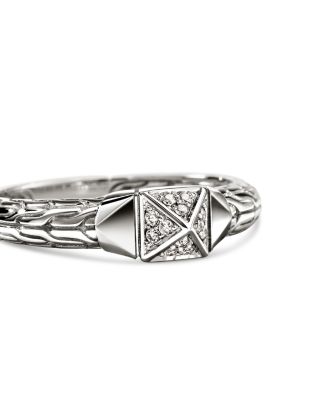 Sterling Silver Icon Diamond Pyramid Ring