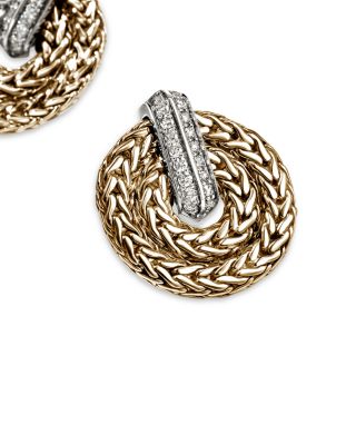 14K Yellow Gold Icon Diamond Woven Drop Earrings