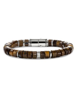 Sterling Silver Heishi Tiger Eye Bead Bracelet