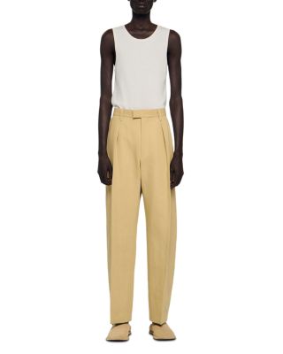 Gerard Wide Pleated Cotton Linen Trousers