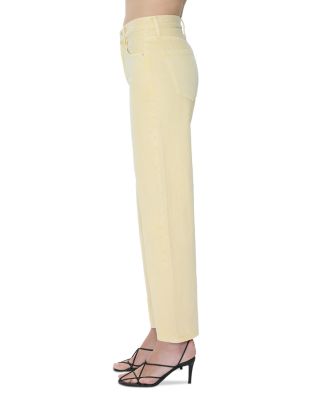 Lexi Mid Rise Bowed Straight Jeans in Day Glow