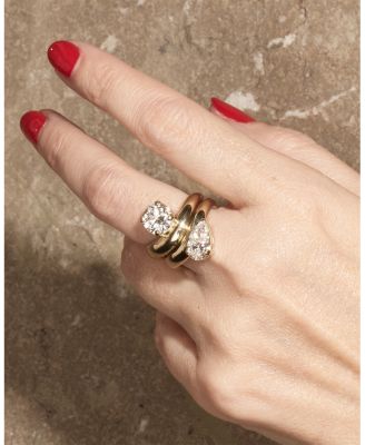 Certified Lab Grown Diamond Cloud Round Ring in 14K Yellow Gold, 2.0 tcw