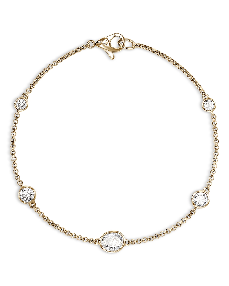 John Hardy 14K Yellow Gold Lovestruck Lab Grown Diamond Bezel Station Chain Bracelet