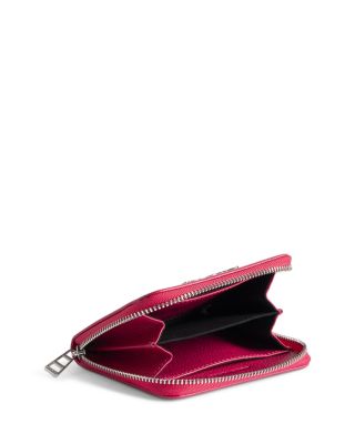 Mini Grained Leather Zip Wallet