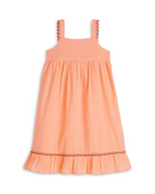 Girls' Embroidered Striped Cotton Strap Dress - Little Kid, Big Kid
