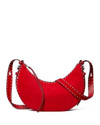 Romy Half Moon Suede Shoulder Bag