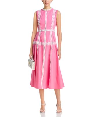 Contrast Trim Midi Dress