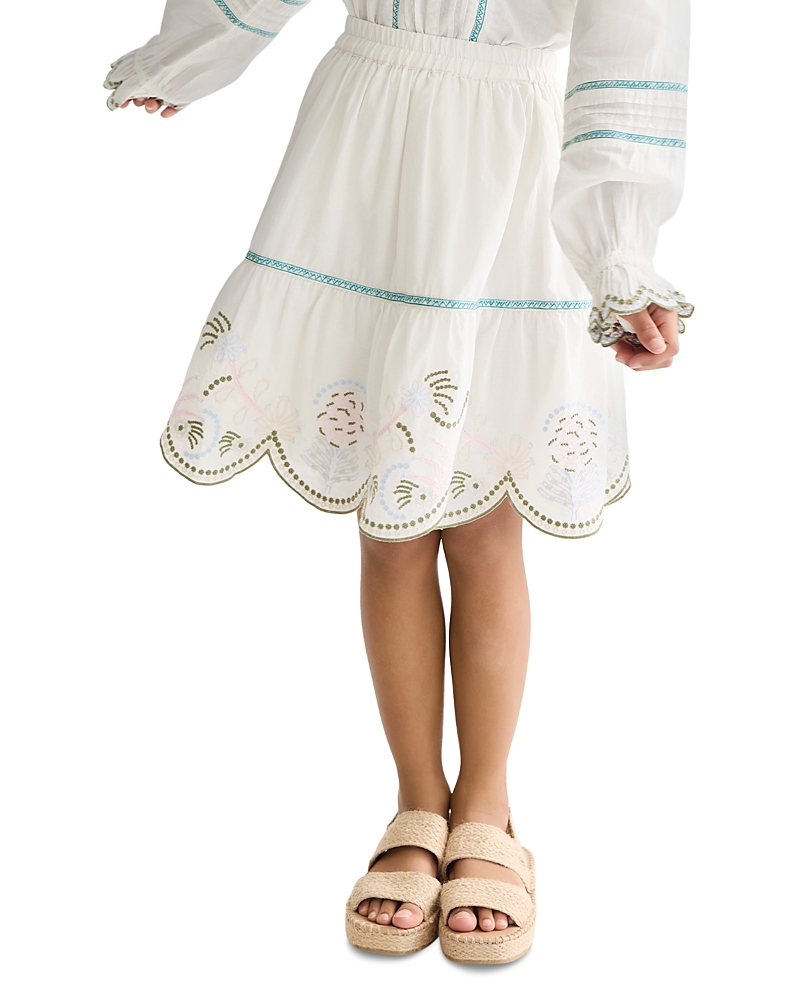 Scotch & Soda Girls' Embroidered Hem Cotton Skirt - Little Kid, Big Kid
