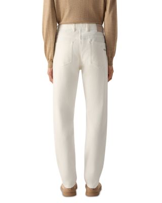 Slim Fit Stone Washed Cotton Roccia Jeans in White