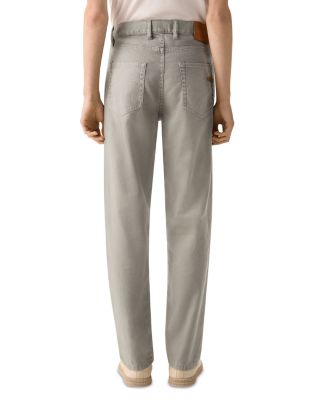 Slim Fit Stretch Cotton and Linen Roccia Jeans