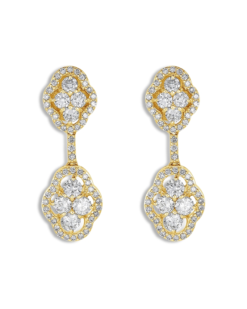 Piranesi 18K Yellow Gold Diamond Maison Two Tier Earrings