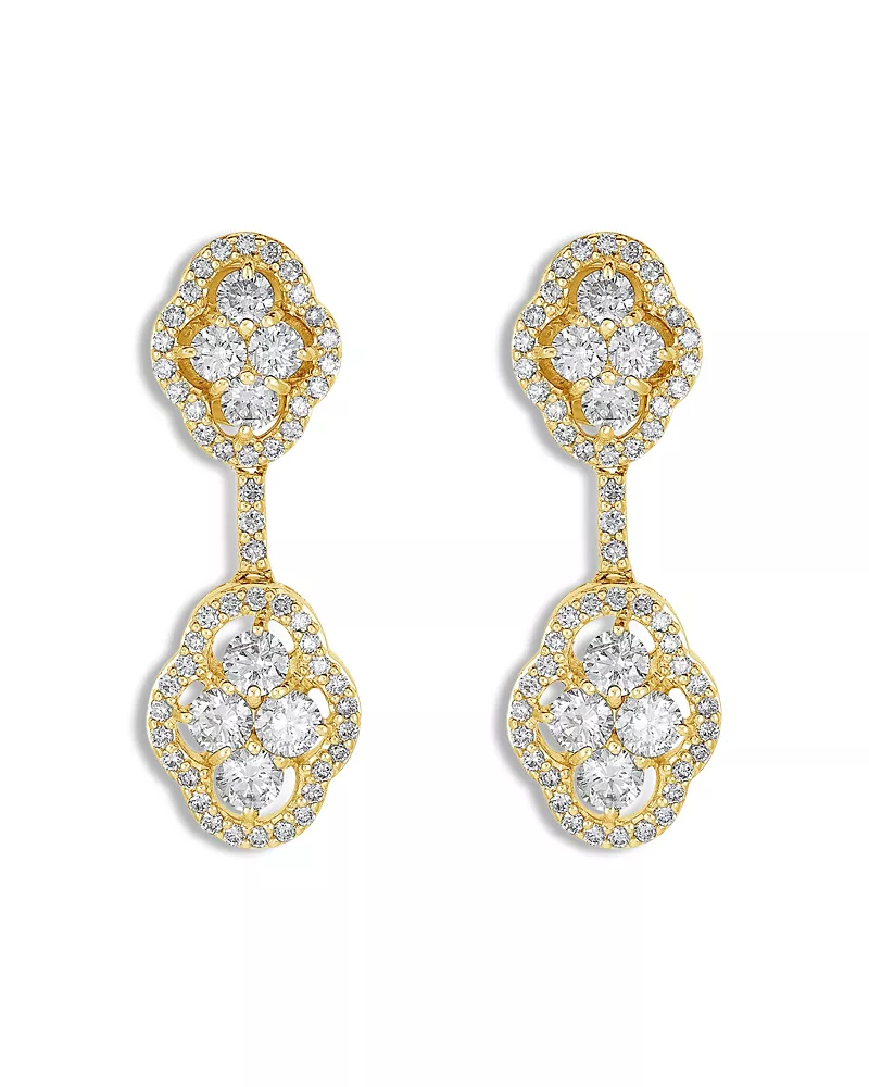 Piranesi 18K Yellow Gold Diamond Maison Two Tier Earrings