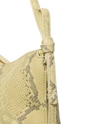 Loop Snake Embossed Leather Shoulder Bag