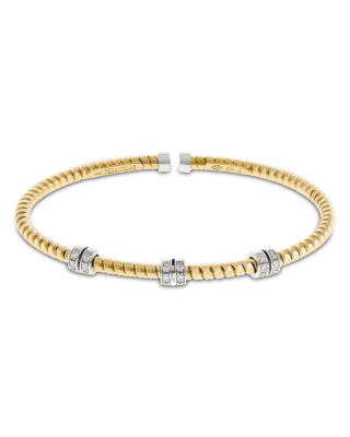 18K Yellow Gold Diamond Via Mercanti Tubogas Rope Bracelet