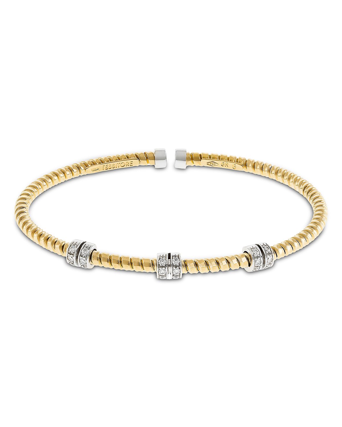 Alberto Milani 18K Yellow Gold Diamond Via Mercanti Tubogas Rope Bracelet