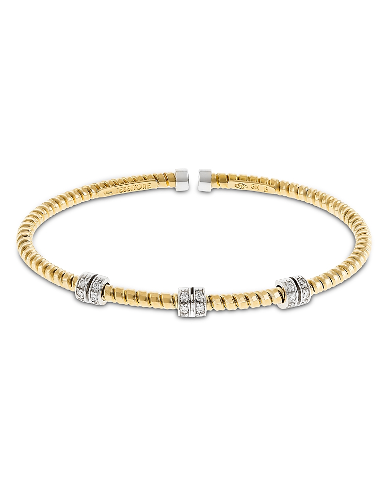 Alberto Milani 18K Yellow Gold Diamond Via Mercanti Tubogas Rope Bracelet