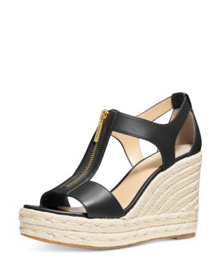 Women's Berkley Front Zip Espadrille Wedge Heel Platform Sandals