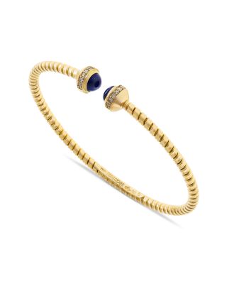 18K Yellow Gold Diamond & Lapis Via Giardino Tubogas Small Rope Bracelet