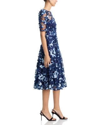 Floral Elbow Sleeve Short Dress