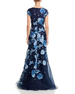 Organza Jacquard Diagonal Seam Gown