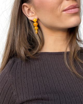 Fatima Citrine Drop Earrings, 1.8"L
