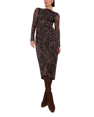 Abstract Zebra Mesh Dress