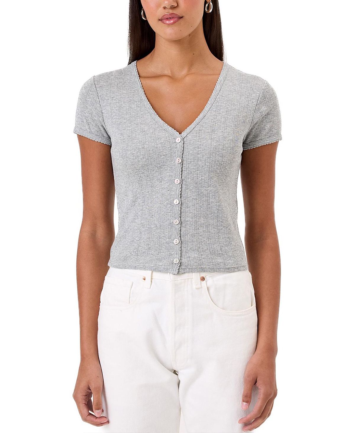 Goldie Lewinter Pointelle Ellie Cropped Cardigan