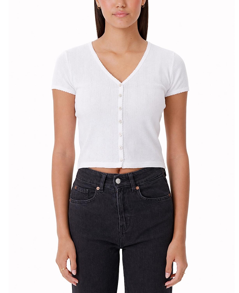 Goldie Lewinter Pointelle Ellie Cropped Cardigan