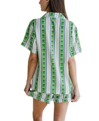 Garden Stripe Pajama Shorts Set