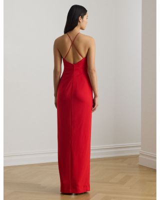 Double Faced Crepe Halter Gown