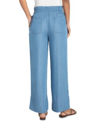 Cinch Waist High Rise Pull On Jeans in Sunlit Blu