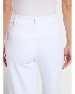 Willa Scallop Studded High Rise Crop Jeans in White