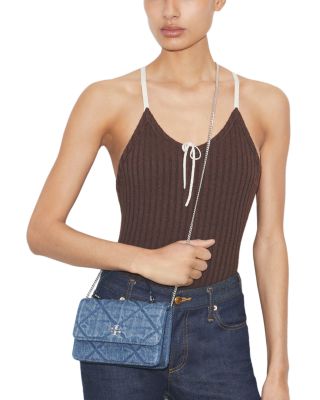 Kira Mini Diamond Quilt Denim Crossbody Bag