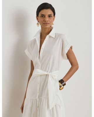 Eyelet Broadcloth Tiered Shirtdress