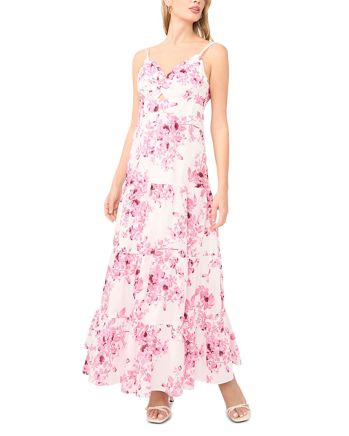 1.state Twist Front Tiered Maxi Dress