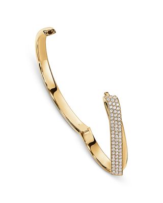 18K Yellow Gold Inside Out Diamond Flip Bangle Bracelet