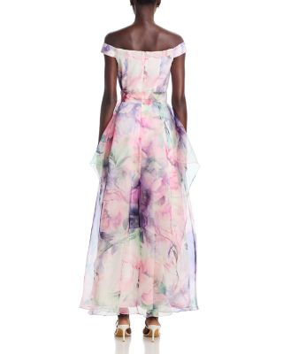 Off The Shoulder Handkerchief Gown