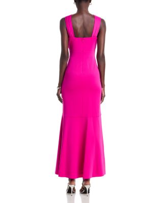 Halter Neck Empire Waist Hi Lo Gown