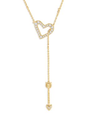 Heart Lariat Necklace, 15.75"