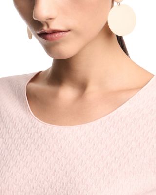 Stretch Jersey Geometric Jacquard Top