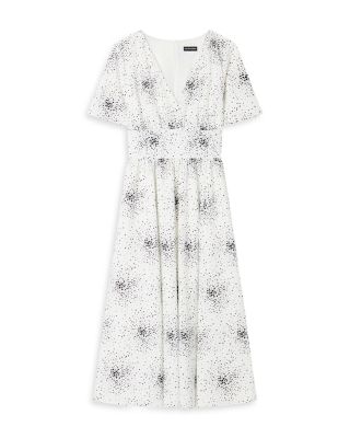 Dot Cluster Short Sleeve Midi Dress