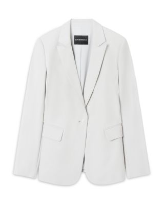 Stretch Cotton Single Breasted Blazer 