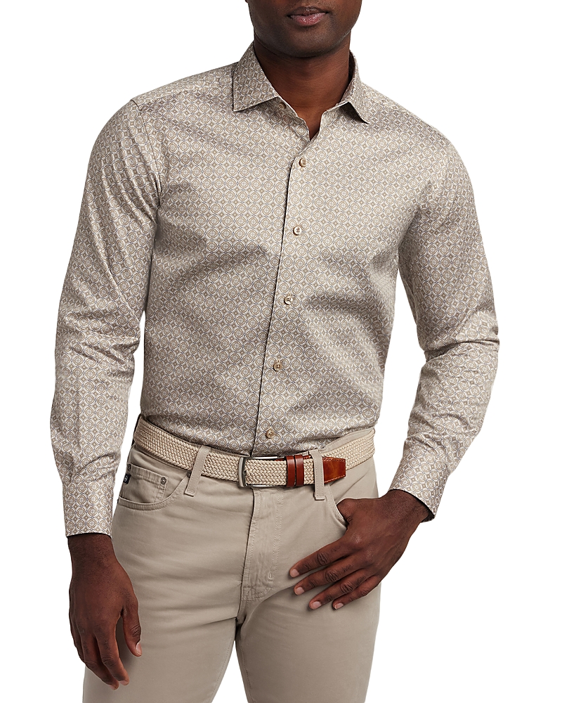 David Donahue Geometric Print Shirt