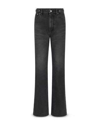 Pantalon High Rise Cotton Jeans in Used Black Denim